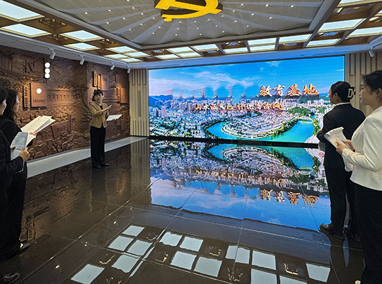 靳斓老师在教育基地讲解员培训现场